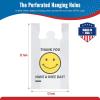 imageFuxury 1000 Count Thank You Plastic Bags 12quot x 65quot x 21quot White Tshirt Grocery Take Out To Go Retail Shopping Bags in Bulk Made in USAWhite Smile