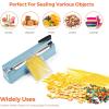 imageFuxury 12 Inch Impulse Bag Sealer Heat Sealer Machine Closer for Cookies Manual Hot Min Sealing Machine for Poly Bag ampamp Shrink Wrap with 2 Free Repair Kit Blue