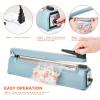 imageFuxury 12 Inch Impulse Bag Sealer Heat Sealer Machine Closer for Cookies Manual Hot Min Sealing Machine for Poly Bag ampamp Shrink Wrap with 2 Free Repair Kit Blue