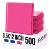 imageFuxury 500 Pack Black Bubble Mailers 85x12quot Bubble Envelopes Usable 85x11 Inch Strong Adhesion Padded Mailer Thick Padded Envelopes Mailers for Small Business Mailing Books Clothes Makeup SuppliesHot Pink