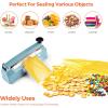 imageFuxury 8 Inch Impulse Bag Sealer Heat Sealer Machine Closer for Cookies Manual Hot Min Sealing Machine for Poly Bag ampamp Shrink Wrap with 2 Free Repair Kit Blue