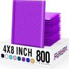 imageFuxury Bubble Mailers 4x8 Inch 500 Pack Padded Envelopes Usable Size 4x7quot Thick Mailing Envelopes Bubble Opaque Padded Mailers Shipping Bags for Mailing Jewelry Makeup Small Business WhitePurple