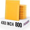 imageFuxury Kraft Bubble Mailers 4x8quot 500Pack EcoFriendly Padded Envelopes Thick Bubble Envelopes Usable Size 4x7quot Waterproof Cushioned Padded Mailers Packaging for Small Business 000 YellowYellow