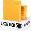 imageFuxury Kraft Bubble Mailers 4x8quot 500Pack EcoFriendly Padded Envelopes Thick Bubble Envelopes Usable Size 4x7quot Waterproof Cushioned Padded Mailers Packaging for Small Business 000 YellowYellow
