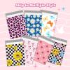 imageFuxury Poly Mailers 10x13 Inch 50PcsShipping Bags for ClothesStrong Adhesive Shipping Envelopes for Small Business Self Seal Poly Bag Mailing Envelopes Retro CheckerboardGroovy Flower