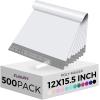imageFuxury Poly Mailers 12x155Inch 500PcsWaterproof Shipping Bags for ClothingStrong Adhesive Shipping Envelopes for Small BusinessSelf Seal Mailing Bags Poly Mailer Bags BlackWhite