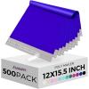 imageFuxury Poly Mailers 12x155Inch 500PcsWaterproof Shipping Bags for ClothingStrong Adhesive Shipping Envelopes for Small BusinessSelf Seal Mailing Bags Poly Mailer Bags BlackBlue