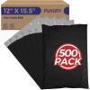 imageFuxury 500 Pcs Large Poly Mailers 19x24 Inch Bulk Shipping Bags for Clothing Strong Adhesive Shipping Envelopes for Small Business SuppliersWaterproof Mailers Poly Bags Mailing Envelopes TealBlack