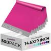 imageFuxury 500 Pcs Poly Mailers 145x19 Inch Bulk Shipping Bags for Clothing Strong Adhesive Shipping Envelopes for Small Business SuppliersWaterproof Mailers Poly Bags Mailing Envelopes TealRose