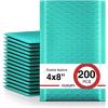 imageFuxury Bubble Mailers 4x8 Inch Teal 200 Pack Padded Envelopes Usable Size 4x7quot Thick Mailing Envelopes Bubble Opaque Padded Mailers Shipping Bags for Mailing Jewelry Makeup Small Business000Teal