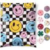 imageFuxury Poly Mailers 10x13 Inch 50PcsShipping Bags for ClothesStrong Adhesive Shipping Envelopes for Small Business Self Seal Poly Bag Mailing Envelopes Retro CheckerboardSmile Face