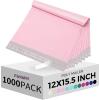 imageFuxury Poly Mailers 12x155Inch 500PcsWaterproof Shipping Bags for ClothingStrong Adhesive Shipping Envelopes for Small BusinessSelf Seal Mailing Bags Poly Mailer Bags BlackPink