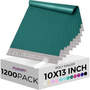 imageFuxury 1000pcs 10x13quot Poly MailersWaterproof Shipping Bags for ClothingStrong Adhesive Shipping Envelopes for Small BusinessSelf Seal Poly Mailer BagsFlexible Mailing Bags WhiteForest Green