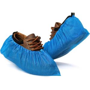 imageFuxury 200 Pack 100 Pairs Disposable Shoe Covers for Indoor Booties for Shoes Covers Waterproof Shoe Covers Disposable Non Slip Durable Shoes Cover and Boot Covers One Size Fits All200pack 100Pairs