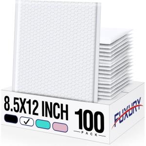 imageFuxury 250 Pack Black Bubble Mailers 105x16 Inch Self Seal Padded Envelopes Waterproof Mailing Envelopes Bubble Padded Cushioning Padded Mailers Bubble Bags for Packaging Small Business Large 5White