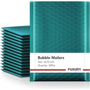 imageFuxury 4x8 Bubble Mailer 260 Pack Black Padded Envelopes for Mailing Small Bubble Mailers Usable Size 4x7quot Padded Envelopes SelfSealPadded Mailers for Small Business Shipping Bulk000Forest Green