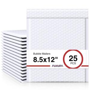 imageFuxury 500 Pack Black Bubble Mailers 85x12quot Bubble Envelopes Usable 85x11 Inch Strong Adhesion Padded Mailer Thick Padded Envelopes Mailers for Small Business Mailing Books Clothes Makeup SuppliesWhite