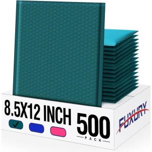 imageFuxury 500 Pack Forest Green Bubble Mailers 85x12quot Medium Opaque Bubble Envelopes Strong Adhesion Bubble Mailer Thick Padded Envelopes Mailers for Small Business Mailing Books Clothes Makeup SuppliesForest Green