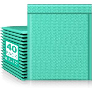 imageFuxury 500 Pack Teal Bubble Mailers 85x12quot Medium Opaque Padded Envelopes Strong Adhesion Bubble Mailer Thick Padded Envelopes Mailers for Small Business Mailing Books Clothes Makeup SuppliesTeal