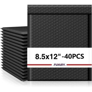 imageFuxury 500 Pack Teal Bubble Mailers 85x12quot Medium Opaque Padded Envelopes Strong Adhesion Bubble Mailer Thick Padded Envelopes Mailers for Small Business Mailing Books Clothes Makeup SuppliesBlack