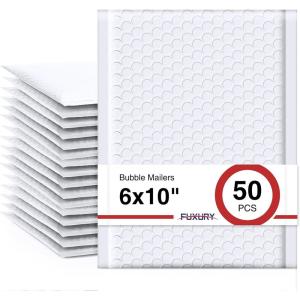 imageFuxury 500 Pack White Bubble Mailers 6x10 Inch Small Bubble Shipping Envelopes0 Thick Bubble Padded Mailer Strong Adhesion Padded Envelopes for Mailing JewelryMakeupWhite