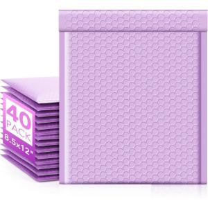 imageFuxury Bubble Mailers 4x8 Inch 500 Pack Padded Envelopes Usable Size 4x7quot Thick Mailing Envelopes Bubble Opaque Padded Mailers Shipping Bags for Mailing Jewelry Makeup Small Business WhiteLavender