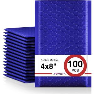 imageFuxury Bubble Mailers 4x8 Inch 500 Pack Padded Envelopes Usable Size 4x7quot Thick Mailing Envelopes Bubble Opaque Padded Mailers Shipping Bags for Mailing Jewelry Makeup Small Business WhiteRoyal Blue