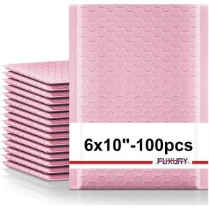 imageFuxury Bubble Mailers 6x10quot 100 Pack Light Pink Padded Envelopes Usable Size 6x9quot Self Seal Mailing Envelopes Bubble Padded Shipping Bags for MailingPackaging Small Business Boutique Bulk 0Light Pink