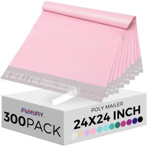 imageFuxury Poly Mailers 10x13 Inch 1200 Pcs Bulk Shipping Bags for Clothing Strong Adhesive Shipping Envelopes for Small Business SuppliersWaterproof Mailers Poly Bags Mailing Envelopes Light PurplePink