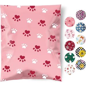 imageFuxury Poly Mailers 10x13 Inch 50PcsShipping Bags for ClothesStrong Adhesive Shipping Envelopes for Small Business Self Seal Poly Bag Mailing Envelopes Retro CheckerboardPink Claws