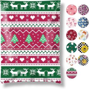 imageFuxury Poly Mailers 10x13 Inch 50PcsShipping Bags for ClothesStrong Adhesive Shipping Envelopes for Small Business Self Seal Poly Bag Mailing Envelopes Retro CheckerboardChristmas Tree Elk