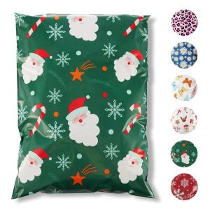 imageFuxury Poly Mailers 10x13 InchSturdy Shipping Bags for ClothesSelf Adhesive Mailing Shipping EnvelopesWaterproof Packaging Bags for Small BusinessColorful Mailers Poly Bags 50 Pack ButterfliesGreen Christmas Santa