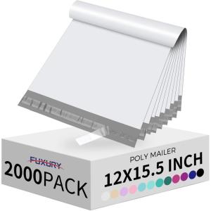 imageFuxury Poly Mailers 145x19quot 400Pcs Bulk Shipping Bags for Clothing Strong Adhesive Shipping Envelopes Waterproof Packaging Mailing Bag for Small Business White PolymailersWhite