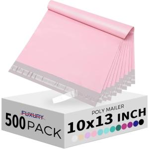 imageFuxury Poly Mailers 145x19quot 400Pcs Bulk Shipping Bags for Clothing Strong Adhesive Shipping Envelopes Waterproof Packaging Mailing Bag for Small Business White PolymailersLight Pink