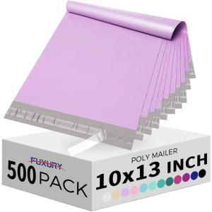 imageFuxury Poly Mailers 145x19quot 400Pcs Bulk Shipping Bags for Clothing Strong Adhesive Shipping Envelopes Waterproof Packaging Mailing Bag for Small Business White PolymailersLight Purple