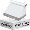 imageFuxury Poly Mailers 12x155 Inch 500 Pcs Bulk Shipping Bags for Clothing Strong Adhesive Shipping Envelopes for Small Business SuppliersWaterproof Mailers Poly Bags Mailing Envelopes PinkWhite