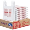 image:imageFuxury 500 Count  Thank You Plastic Tshirt Bags Black 115 x 65 x 21 Tshirt Grocery Take Out To Go Retail Shopping Bags in Bulk for Small BusinessWhite