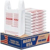 image:imageFuxury 500 Count  Thank You Plastic Tshirt Bags Black 115 x 65 x 21 Tshirt Grocery Take Out To Go Retail Shopping Bags in Bulk for Small BusinessWhite