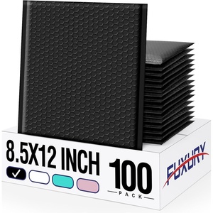 image:imageFuxury 12x15 Bubble Mailers 40 Pack Light Pink Padded Envelopes Large Shipping Envelopes for Clothing Books Gifts Self Seal Waterproof Opaque Thick Mailers for Small BusinessBlack